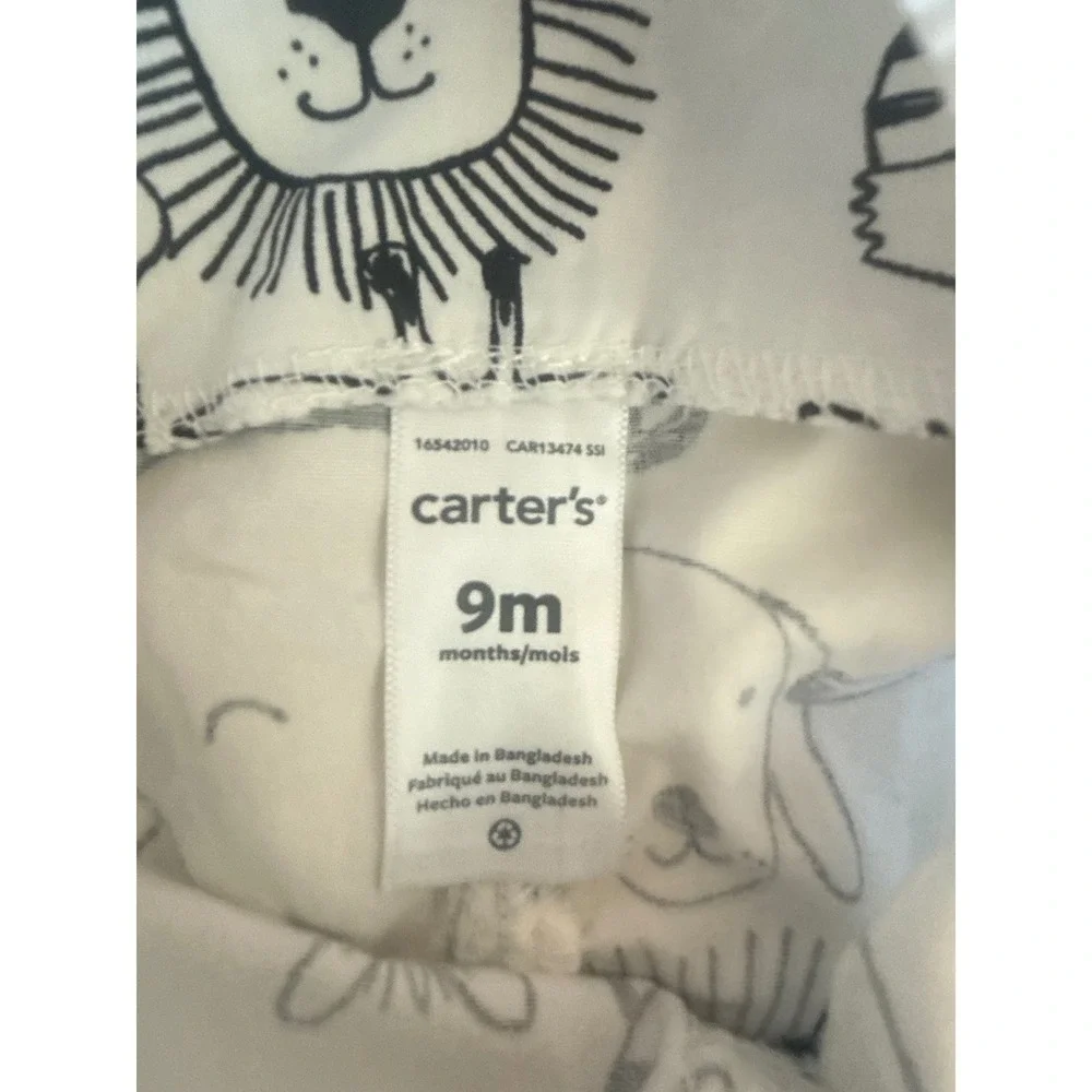 Carters Baby Boy Animal Print Cotton Shortall Overall 9 Months Zoo Whimsical